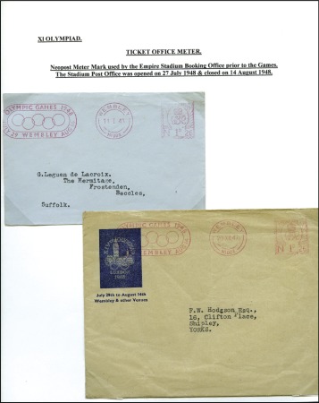 Stamp of Olympics » 1948 London 1948 London collection incl. Wembley meter mark on