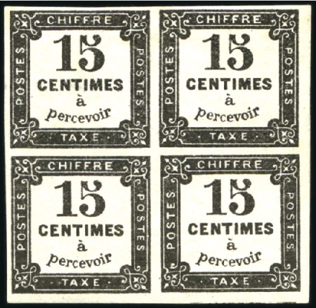 Stamp of France 1863-70 15c Noir Litho en bloc de 4 neuf avc ch. e