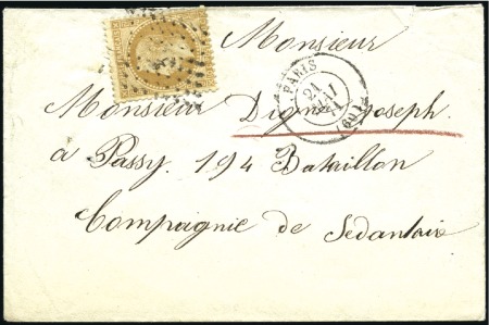 Stamp of France » Guerre de 1870-1871 COMMUNE DE PARIS
Enveloppe avec 10c Lauré obl. An