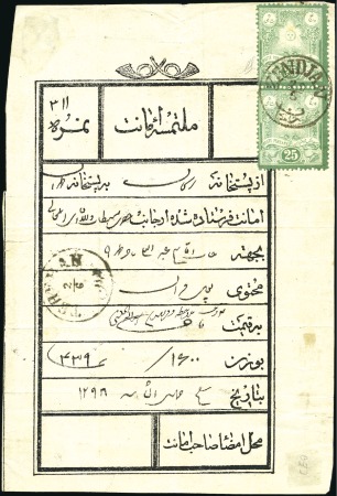 Stamp of Unknown Registered parcel receipt as per ms H 1298/1881 fr