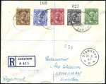Stamp of Zanzibar 1947 & 1964 Registered covers to Sweden, first fra