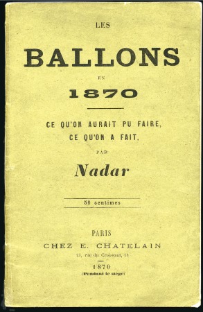 Stamp of France » Guerre de 1870-1871 Brochure "Les Ballons en 1870, ce qu'on aurait pu 
