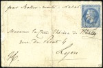 Stamp of France » Guerre de 1870-1871 Pli confié du Colonel Charras avec 20c Lauré obl. 