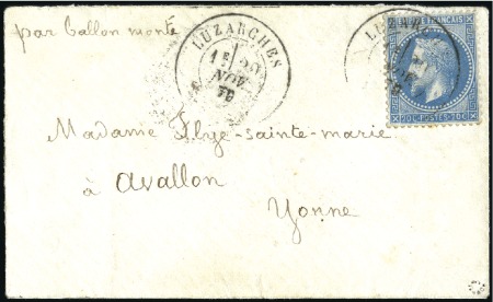 Stamp of France » Guerre de 1870-1871 Pli confié du Général Uhrich avec 20c Lauré obl. L