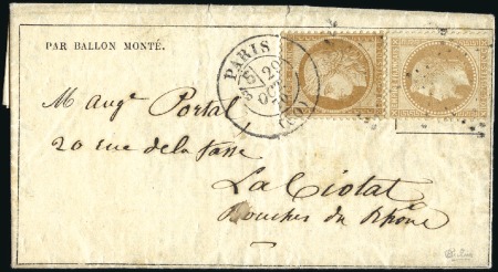 Stamp of France » Guerre de 1870-1871 Gazette des Absents n°1 avec combinaison 10c Lauré