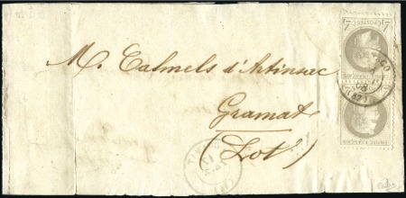 Stamp of Colonies françaises » Monaco 1868 4c Lauré en paire obl. càd Monaco 26.11.68 su