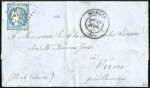 Stamp of Colonies françaises » Monaco 1871 Lettre avec 20c Bordeaux Yv. 46 de Monaco 13.