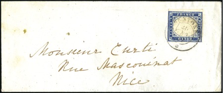 Stamp of Colonies françaises » Monaco 1859 Lettre avec Sardaigne 20c, touché à droite, o