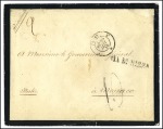 Stamp of Colonies françaises » Monaco 1856 Très rare cachet orné "Cabinet SAS Mgr LE PRI