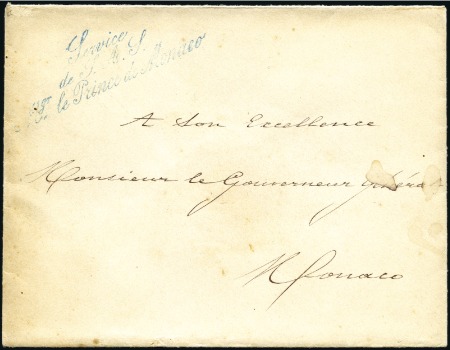 Stamp of Colonies françaises » Monaco 1868 Marque de franchise bleue "Service de SAS Mgr