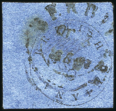 Stamp of British Guiana 1850 Cottonreel 12 cents black on blue, Townsend t