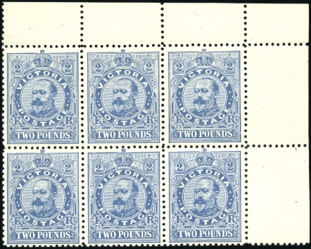 Stamp of Australia » Victoria 1907 Crown A sideways £2 dull blue, perf. 11, top