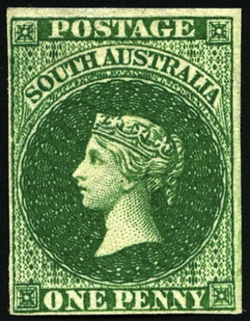 Stamp of Australia » South Australia 1855 London printing 1d dark green, fine unused (t