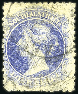 Stamp of Australia » South Australia 1868-79 3 PENCE on 4d, error SURCHARGE OMITTED, us