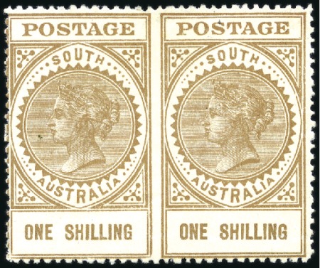 Stamp of Australia » South Australia 1906-12 Wmk Crown A 1s brown horiz. pair with vari