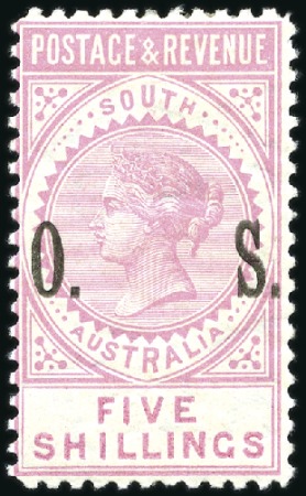 Stamp of Australia » South Australia OFFICIALS: 1901 5s pale rose exceptionally fresh m