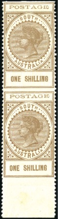 Stamp of Australia » South Australia 1902-04 Thin POSTAGE vertical lower marginal pair