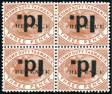 Stamp of Australia » Tasmania 1903 REVENUE 1d on 3d chestnut with error "1d." in