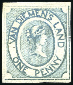 Stamp of Australia » Tasmania 1853-54 Courier 1d pale blue on thin paper unused,