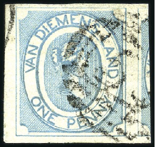 Stamp of Australia » Tasmania 1853-54 Courier 1d blue, early impression, excepti