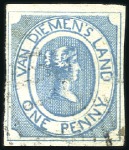 Stamp of Australia » Tasmania COLLECTIONS: 1853 Courier selection incl. three 1d