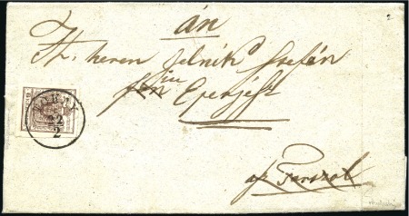 Stamp of Hungary TOKAY ROULETTE
1850 6Kr Brown, with Tokay roulett