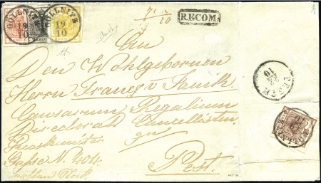 Stamp of Hungary VIERFARBENFRANKATUR
3Kr+2Kr+1Kr vorderseitig 1 6K