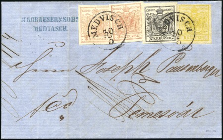 Stamp of Hungary 3Kr Rose (2, slightly different shades), 2Kr black