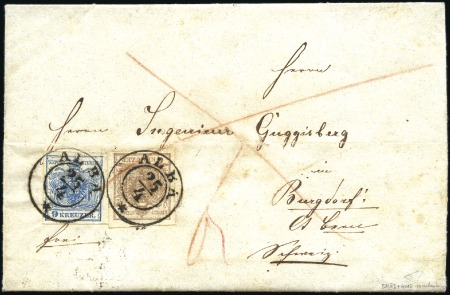 Stamp of Hungary POST IN DIE SCHWEIZ - DESTINATION SWITZERLAND
9Kr