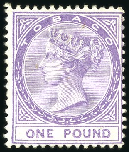 Stamp of Trinidad and Tobago » Tobago 1879 £1 mauve, fresh unused without gum, a very sc
