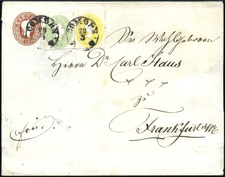 Stamp of Hungary POST NACH PREUSSEN (bzw. FREIE STADT)
10Kr braun 