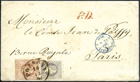 Stamp of Hungary POST NACH FRANKREICH - DREIFACHSCHWERER BRIEF MIT 