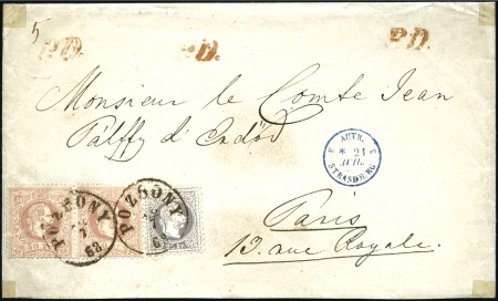 Stamp of Hungary POST NACH FRANKREICH - FÜNFFACHSCHWERER BRIEF MIT 