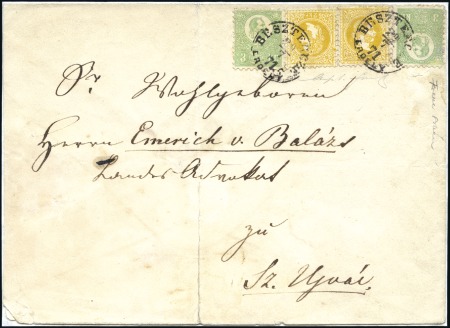Stamp of Hungary AUSGABENMISCHFRANKATUR MIT UNGARN STEINDRUCK
3Kr 