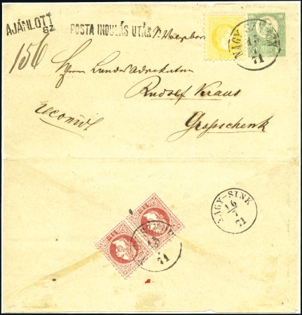Stamp of Hungary Ausgabenmischfrankatur mit Ungarn - Mixed Franking
