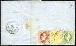 Stamp of Hungary 5Kr rosa Steindruck vorderseitig + 3-Farben 1867 2
