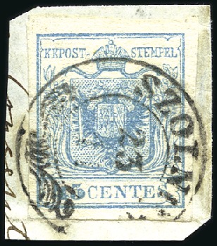 Stamp of Hungary Lombardei Venetien Ausgabe 45c blau Handpapier Typ