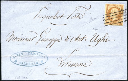 Stamp of France Rarissime barre de Livourne sur 40c Empire ND déjà
