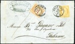 Stamp of France 1870 40c Siège, deux lettres de 1873 de Marseille 