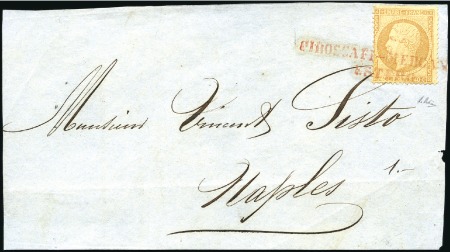 Stamp of France 1862 40c Empire dent. obl. PIROSCAFI MERCANTILE ES