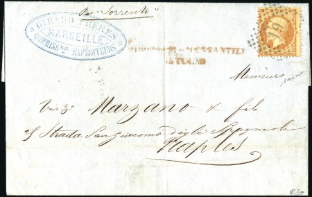 Stamp of France 1862 40c Empire dent. obl. rectangle de points 19 
