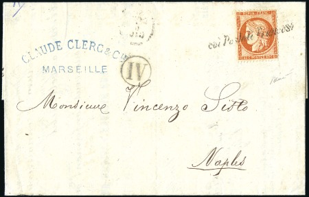 Stamp of Auction catalogues 1870 40c Siège obl. "COI POSTALI FRANCESI" sur let