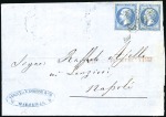 Stamp of France 1862 40c Empire dent. obl. rectangle de points 184