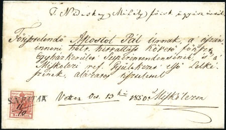 Stamp of Hungary 3Kr rot Maschinenpapier Type Ia entwertet mit Einz