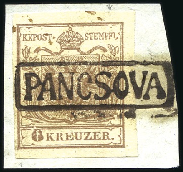 Stamp of Hungary 6Kr braun Handpapier Type Ia auf kleinem Briefstüc