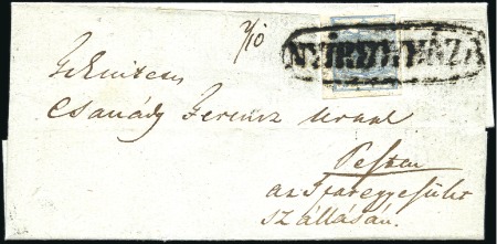 Stamp of Hungary 9Kr blau Handpapier Type I entwertet mit Ovalstemp