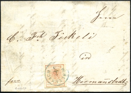 Stamp of Hungary 3Kr rot Maschinenpapier Type IIIb entwertet mit bl