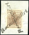 Stamp of Hungary 6Kr braun, Lot mit fünf Stücken entwertet mit Einz