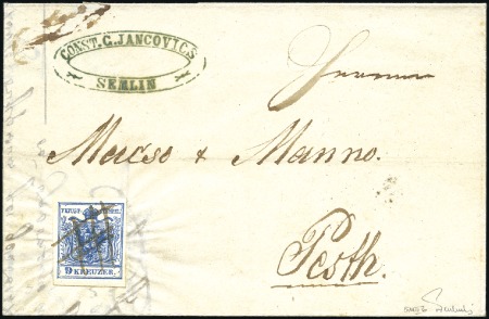 Stamp of Hungary 9Kr blau Maschinenpapier Type IIIb entwertet mit F