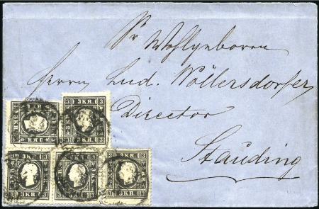 Stamp of Hungary 5Kr schwarz Type II Ausgabe 1859 (5) auf einfachsc